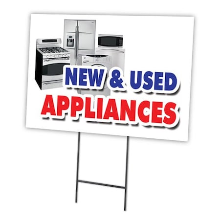 Signmission New & Used Appliances Yard & Stake outdoor plastic coroplast window, C-1824 New & Used Appliances C-1824 New & Used Appliances